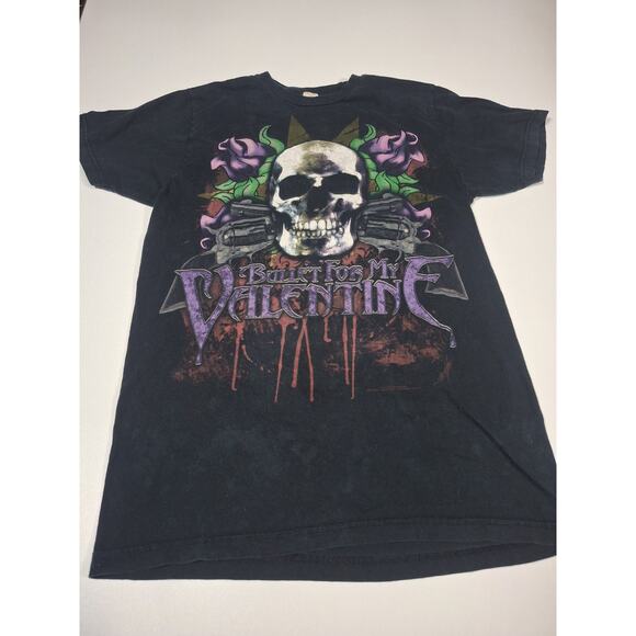 Vintage 2000’s Bullet For My Valentine Grunge Band Skull Tee Shirt Size Small - Picture 2 of 4